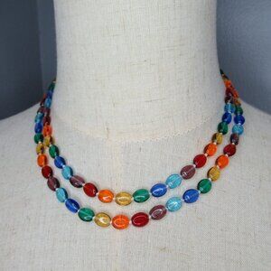 Rainbow Czech glass Necklace